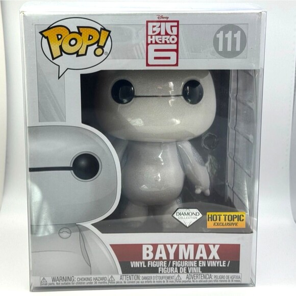 Funko POP #111 Big Hero 6 Baymax Diamond Collection Hot Topic Exclusive - Picture 1 of 5